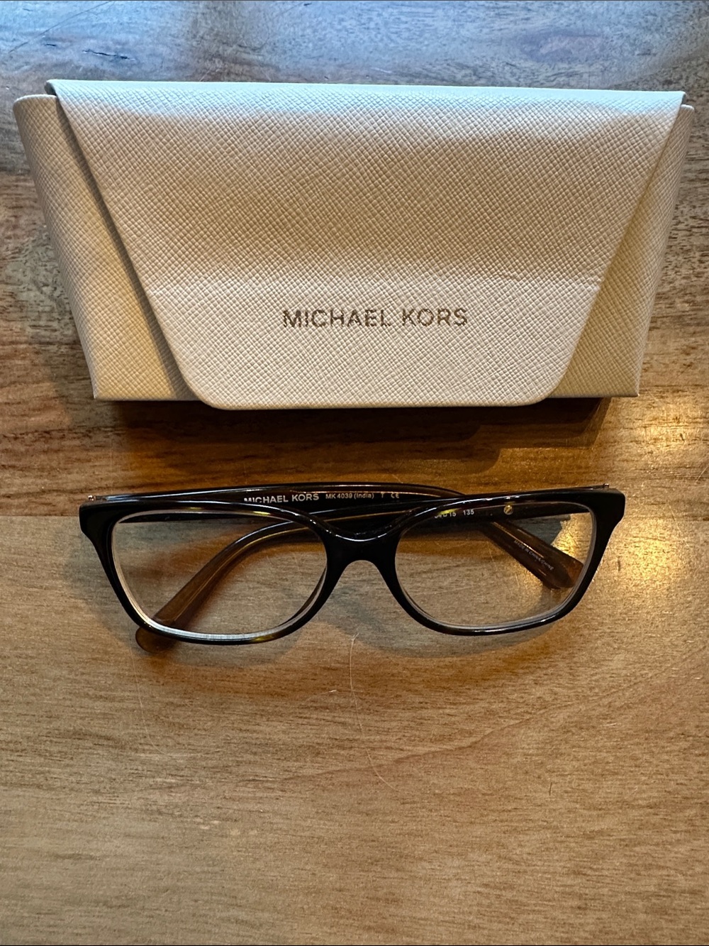Michael Kors Black Eyeglasses with Cream Case